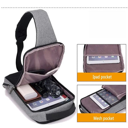 Anti-theft USB charging chest bag with you - bazona.com