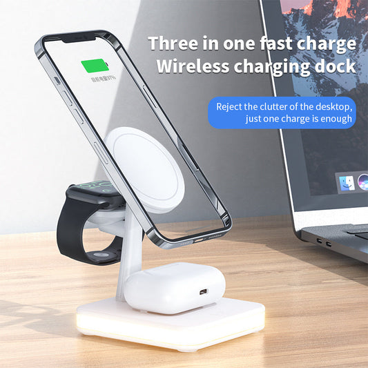 4 In 1 Magnetic Wireless Charger Stand Fast Charging Dock Station BAZONA