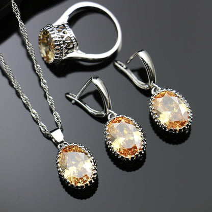 Bride Wedding Party Dinner Jewellery Set Hair Claw Diamond Jewellery BAZONA