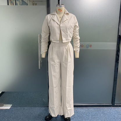 Women's Suit Autumn New Solid Color Loose Trousers Two-piece Set BAZONA