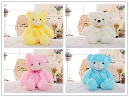 Creative Light Up LED Teddy Bear Stuffed Animals Plush Toy Colorful Glowing Christmas Gift For Kids Pillow - bazona.com