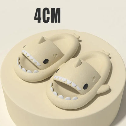 Adult's Slippers Indoor Outdoor Funny Shark Cartoon - bazona.com