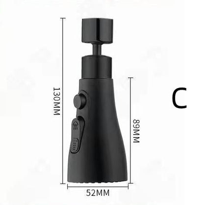 Universal Pressurized Faucet Sprayer Anti-splash 360 Degree Rotating Water Tap Three Stall Water Saving Faucet Nozzle Adapter BAZONA
