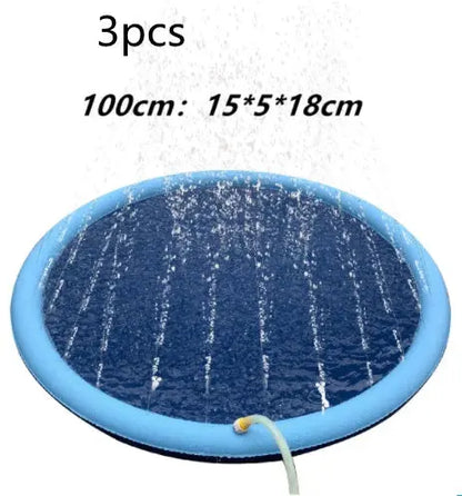 Non-Slip Splash Pad For Kids And Pet Dog Pool Summer Outdoor Water Toys Fun Backyard Fountain Play Mat - bazona.com