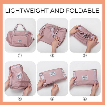 Foldable Storage Travel Bag Waterproof Large Capacity Gym Fitness Bag Weekender Overnight For Women BAZONA