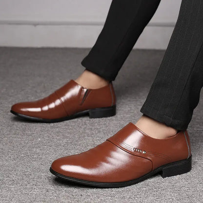 Casual pointed toe shoes men leather shoes men - bazona.com