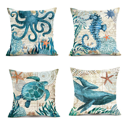 Cushion Covers Sea Turtle Printed Throw Pillow Cases For Home Decor Sofa Chair Seat BAZONA