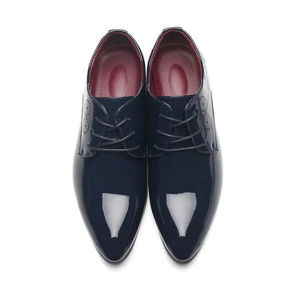 Men Leather Shoes Men Business Casual Dress Shoes Business Casual Leather Shoes Slip-on Black Driving Shoe For Men - bazona.com