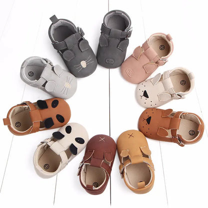 Spring and autumn cartoon animal baby shoes matte leather non-slip soft bottom baby shoes wholesale 0884 - bazona.com