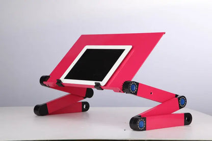 Laptop Table Stand With Adjustable Folding Ergonomic Design Stand Notebook Desk For Ultrabook Netbook Or Tablet With Mouse Pad - bazona.com