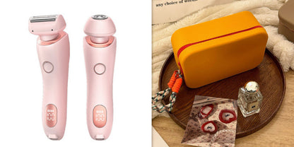 2 In 1 Hair Removal Epilator USB Rechargeable Trimmer Women Body Razor Face Leg Armpit Bikini Hand Pubic Shaver Hair Remover BAZONA
