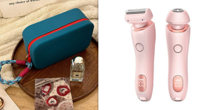 2 In 1 Hair Removal Epilator USB Rechargeable Trimmer Women Body Razor Face Leg Armpit Bikini Hand Pubic Shaver Hair Remover BAZONA