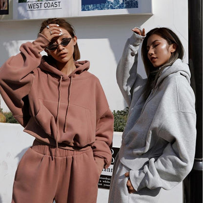 New Style Autumn And Winter Women's New Casual Hoodie Coat Sports Suit BAZONA