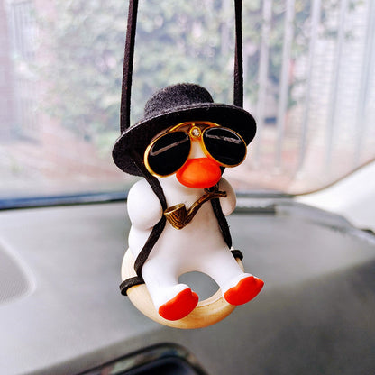 Cowboy Pistol Duck Car Mirror Pendant – Funny & Cool Anime-Inspired Car Decor BAZONA