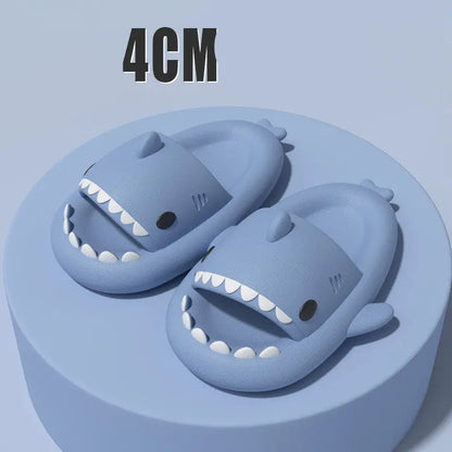 Adult's Slippers Indoor Outdoor Funny Shark Cartoon - bazona.com