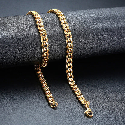 Rectangular Pendant With Cuban Chain Necklace BAZONA