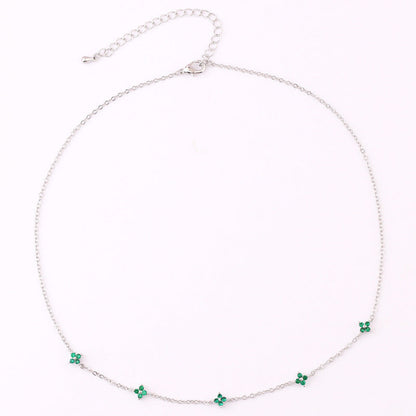 Ins Style Fashion Blue Flower Necklace Vacation Beach Travel Spring Summer Jewelry BAZONA