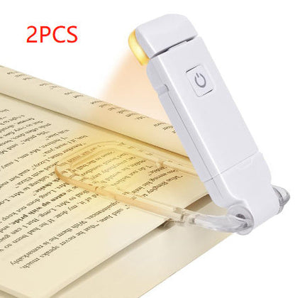 LED USB Rechargeable Book Reading Light Brightness Adjustable Eye Protection Clip Book Light Portable Bookmark Read Light BAZONA