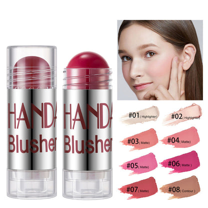 Cheek Blusher Shimmer Blush Stick Face Makeup Highlighter Bronzer Contour Cream Long-lasting Facial Make Up Cosmetics BAZONA