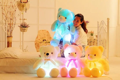 Creative Light Up LED Teddy Bear Stuffed Animals Plush Toy Colorful Glowing Christmas Gift For Kids Pillow - bazona.com