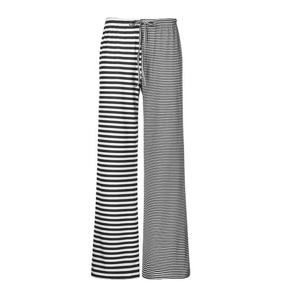 Striped Rags Stitching Wide-leg Pants Women BAZONA
