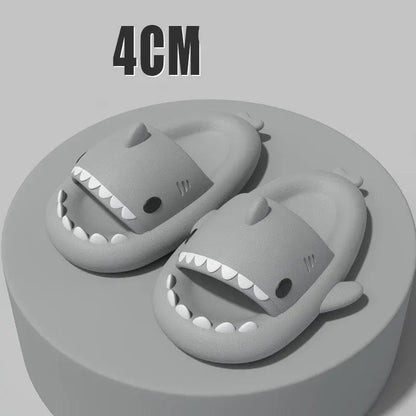 Adult's Slippers Indoor Outdoor Funny Shark Cartoon - bazona.com