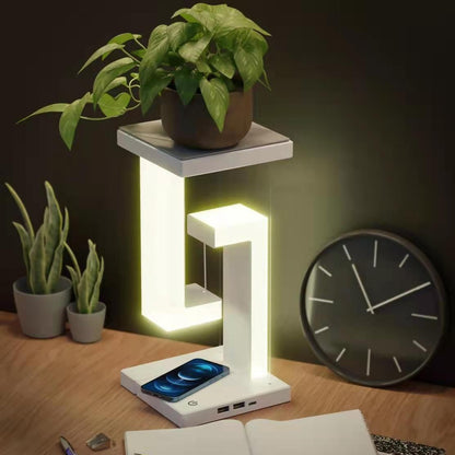 Creative Smartphone Wireless Charging Suspension Table Lamp Balance Lamp Floating For Home Bedroom BAZONA