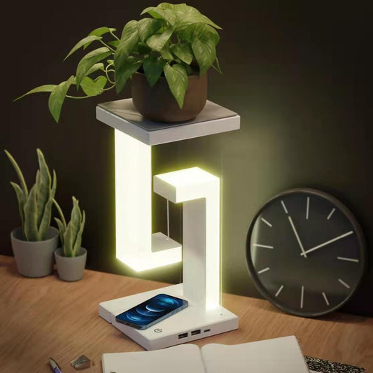 Creative Smartphone Wireless Charging Suspension Table Lamp Balance Lamp Floating For Home Bedroom BAZONA