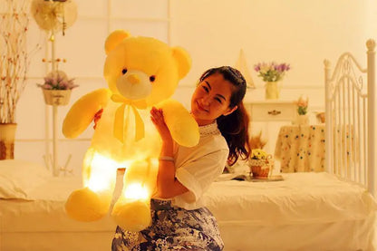 Creative Light Up LED Teddy Bear Stuffed Animals Plush Toy Colorful Glowing Christmas Gift For Kids Pillow - bazona.com