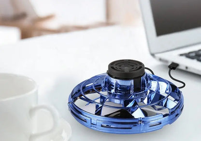 Mini Fingertip Gyro Interactive Decompression Toy Drone LED UFO Type Flying Helicopter Spinner Toy Kids - bazona.com