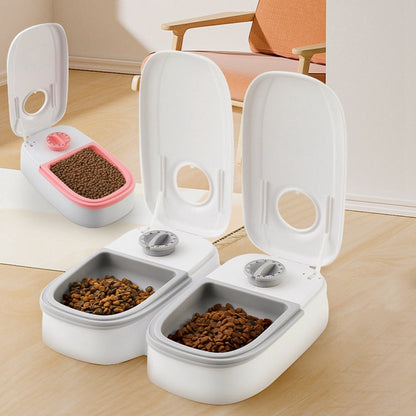 Automatic Pet Feeder Smart Food Dispenser For Cats Dogs Timer Stainless Steel Bowl Auto Dog Cat Pet Feeding Pets Supplies BAZONA