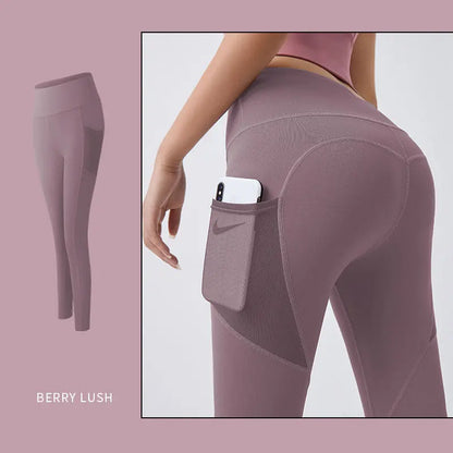 Yoga Pants Women With Pocket Leggings Sport Girl Gym Leggings Women Tummy Control Jogging Tights Female Fitness Pants - bazona.com
