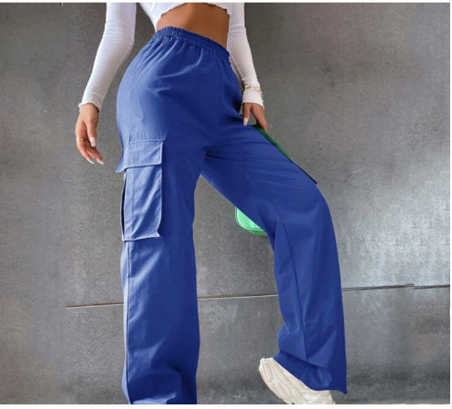 Beltless Trousers High Waist Wide Leg Straight BAZONA