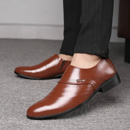 Casual pointed toe shoes men leather shoes men - bazona.com
