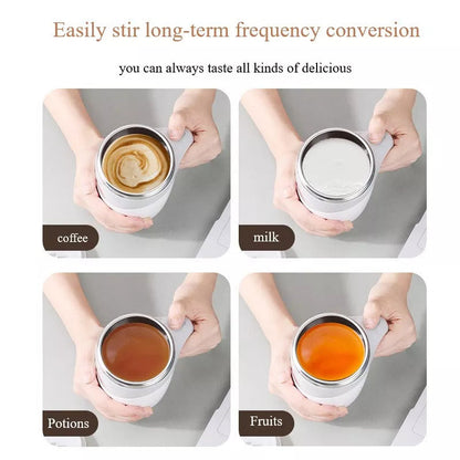 Rechargeable Model Automatic Stirring Cup Coffee Cup High Value Electric Stirring Cup Lazy Milkshake Rotating Magnetic Water Cup BAZONA
