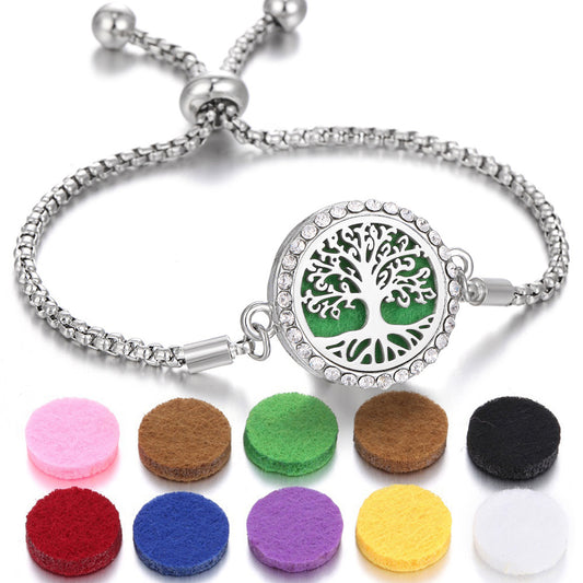 2024 New Kaleidoscope Aromatherapy Bracelet Perfume Essential Oil Diffuser Locket Bracelet Charms Women Aroma Diffuser Jewelry - bazona.com