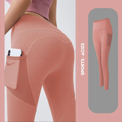 Yoga Pants Women With Pocket Leggings Sport Girl Gym Leggings Women Tummy Control Jogging Tights Female Fitness Pants - bazona.com
