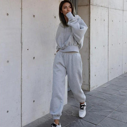 New Style Autumn And Winter Women's New Casual Hoodie Coat Sports Suit BAZONA