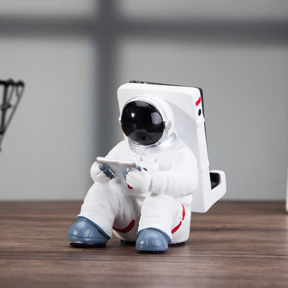 Simple Astronaut Mobile Phone Stand Student Desktop Holder Cute Spaceman Cell Phone Holder Creative Gift Small Desk Decoration BAZONA