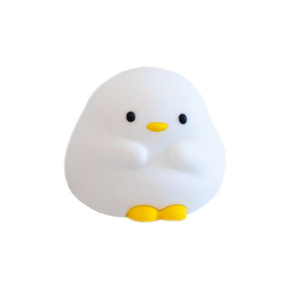 Cute Duck LED Night Lamp Cartoon Silicone USB Rechargeable Sleeping Light Touch Sensor Timing Bedroom Bedside Lamp For Kid Gift Home Decor BAZONA