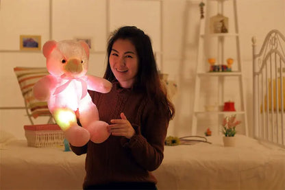 Creative Light Up LED Teddy Bear Stuffed Animals Plush Toy Colorful Glowing Christmas Gift For Kids Pillow - bazona.com