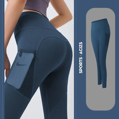 Yoga Pants Women With Pocket Leggings Sport Girl Gym Leggings Women Tummy Control Jogging Tights Female Fitness Pants - bazona.com