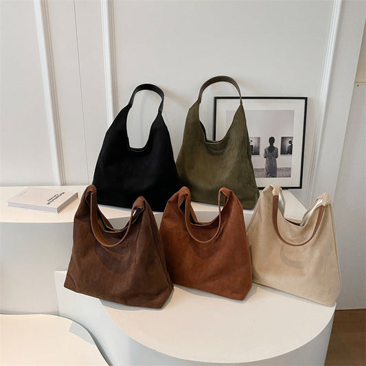 One-shoulder Underarm Bag Women's Large Capacity Shoulder Bag Solid Color Simple Casual Commuter Bag BAZONA