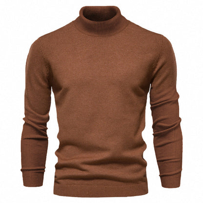 Men's Solid Color Slim Pullover Turtleneck Sweater Winter Casual Tops Clothing BAZONA
