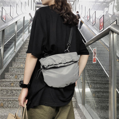 Diagonal Drawstring Fabric Waist Bag BAZONA