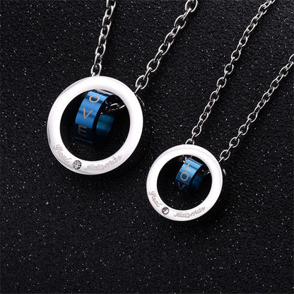 Double ring hipster necklace BAZONA