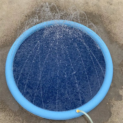 Non-Slip Splash Pad For Kids And Pet Dog Pool Summer Outdoor Water Toys Fun Backyard Fountain Play Mat - bazona.com
