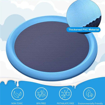 Non-Slip Splash Pad For Kids And Pet Dog Pool Summer Outdoor Water Toys Fun Backyard Fountain Play Mat - bazona.com