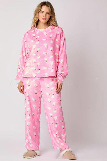 2024 Casual Flannel Pajama Sets For Women 2 Piece Cute Long Sleeve Matching Lounge Shirts Sets Santa Claus Pajamas Homewear BAZONA
