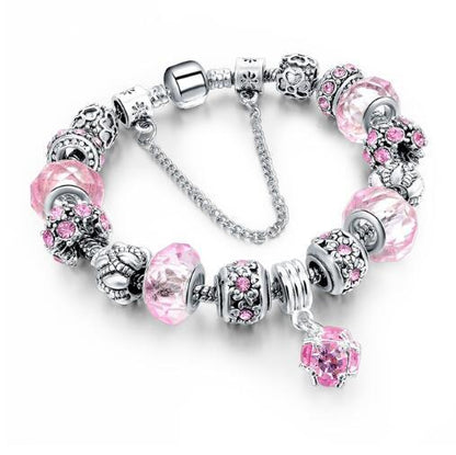 Crystal Beads Bracelets & Bangles Snake Chain Charm Bracelets For Women Jewellery BAZONA